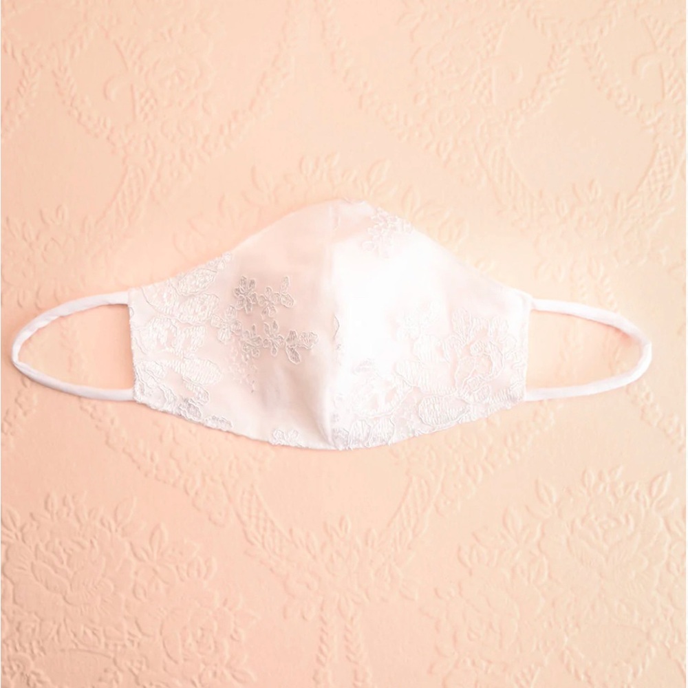 NWOT 1861 Bridal Face Mask White Lace O/S